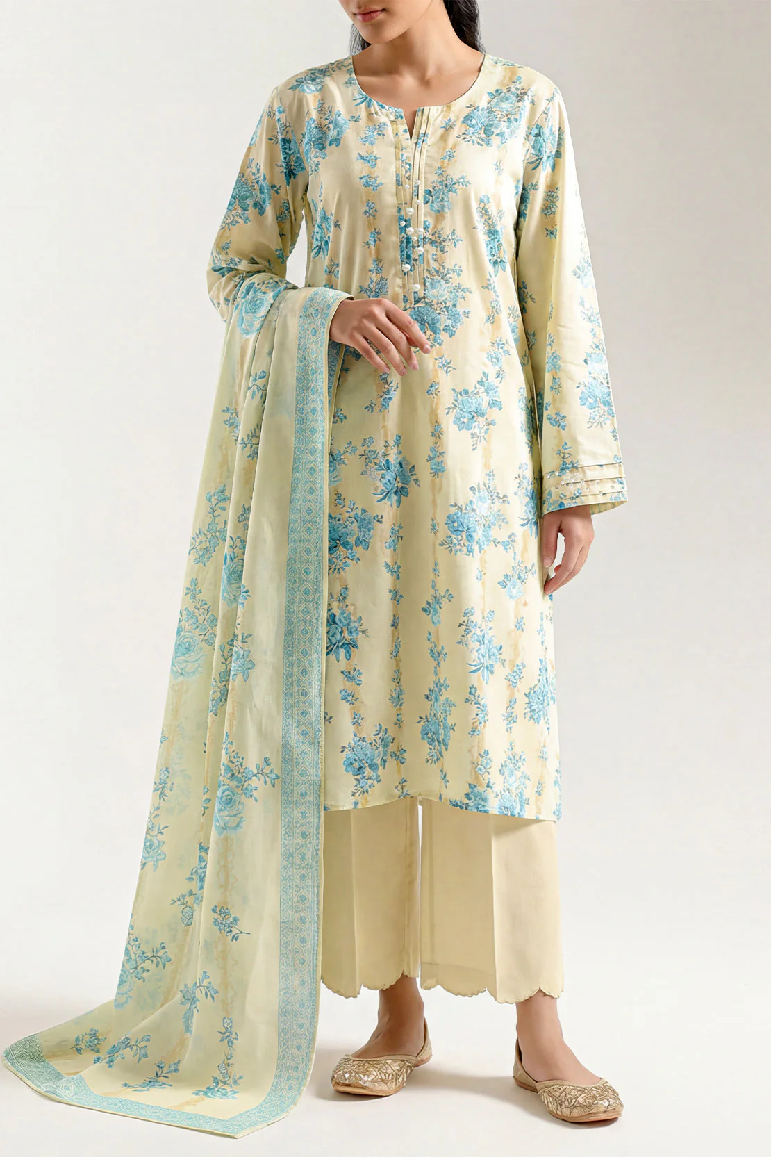 Unstitched Printed Lawn 3 Piece - Image 3