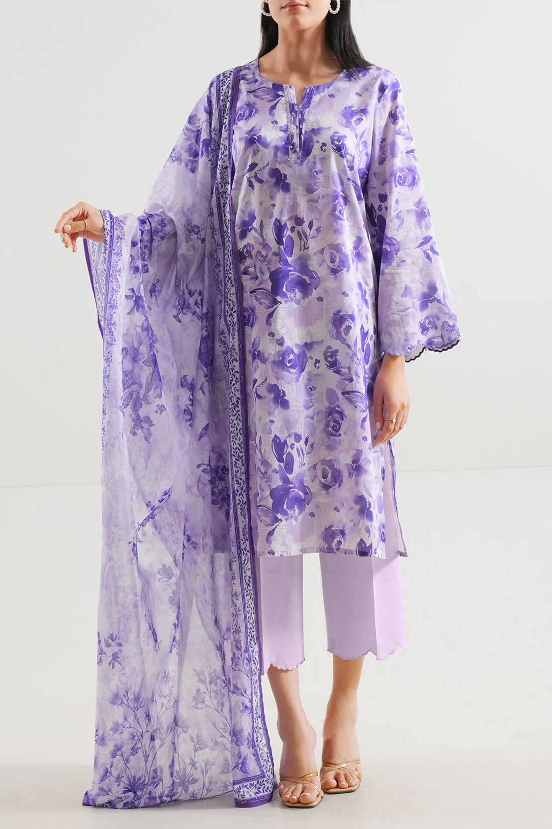 Unstitched Printed Lawn 3 Piece