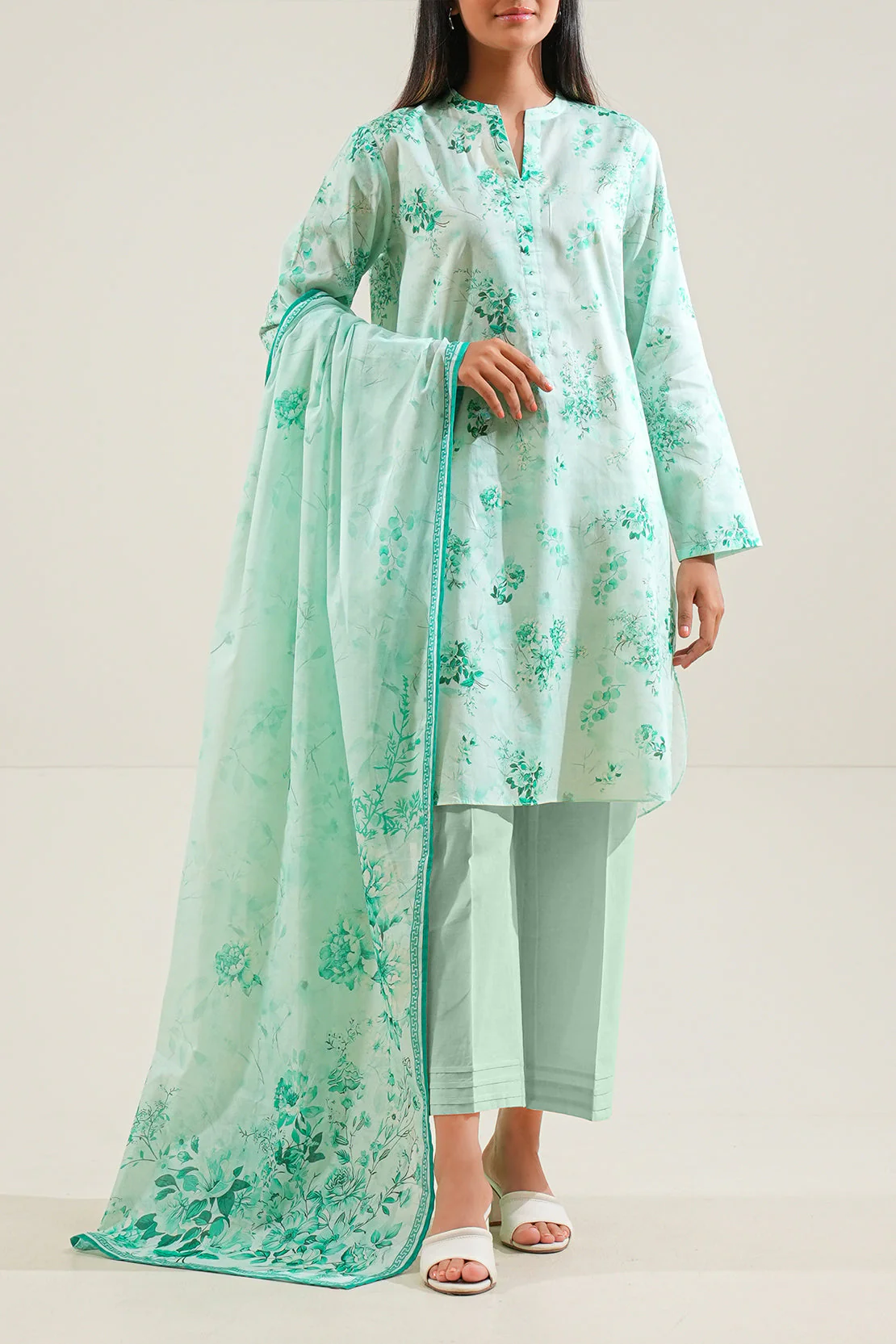 Unstitched Printed Lawn 3 Piece