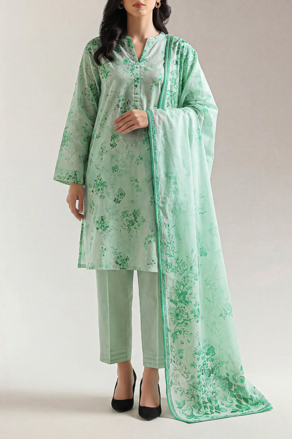 Unstitched Printed Lawn 3 Piece