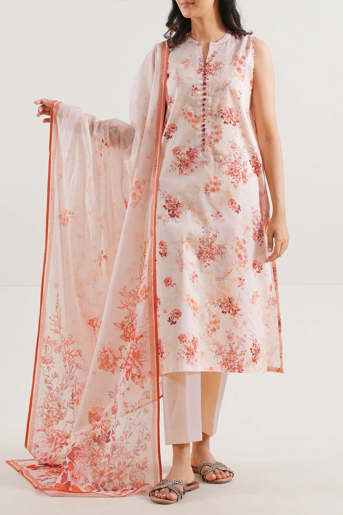 Unstitched Printed Lawn 3 Piece