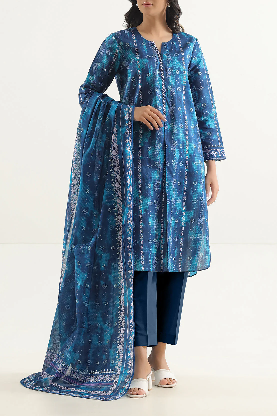 Unstitched Printed Lawn 3 Piece