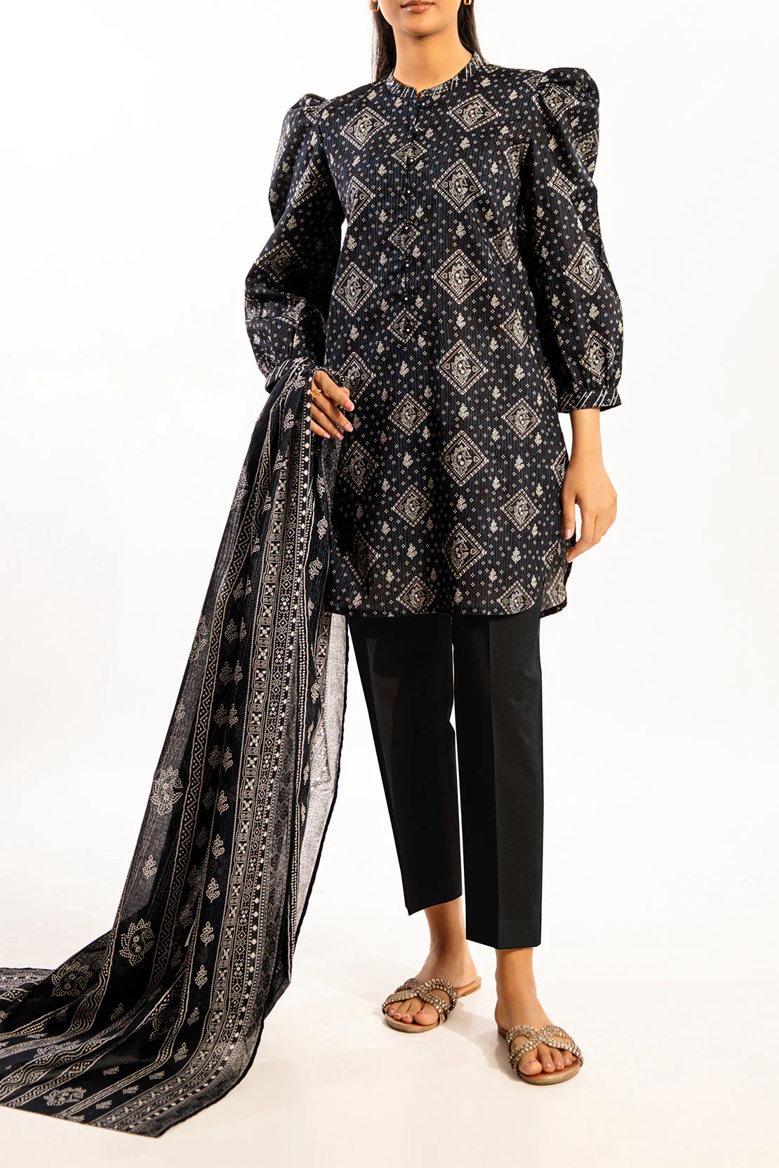 Unstitched Printed Lawn 3 Piece