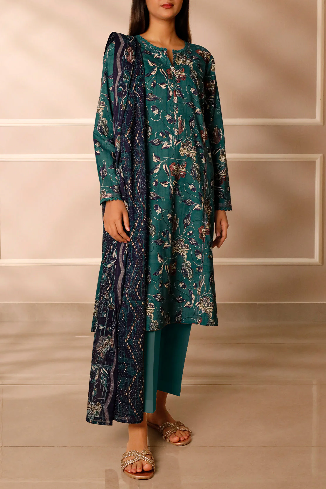 Unstitched Printed Lawn 3 Piece