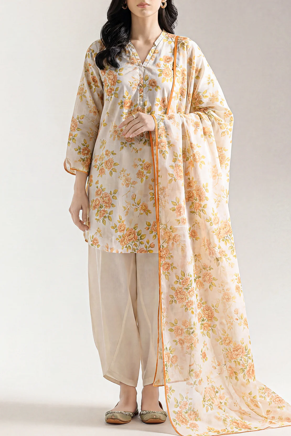Unstitched Printed Lawn 3 Piece