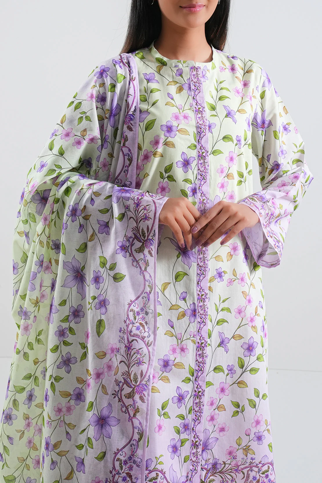 Unstitched Printed Lawn 3 Piece - Image 2
