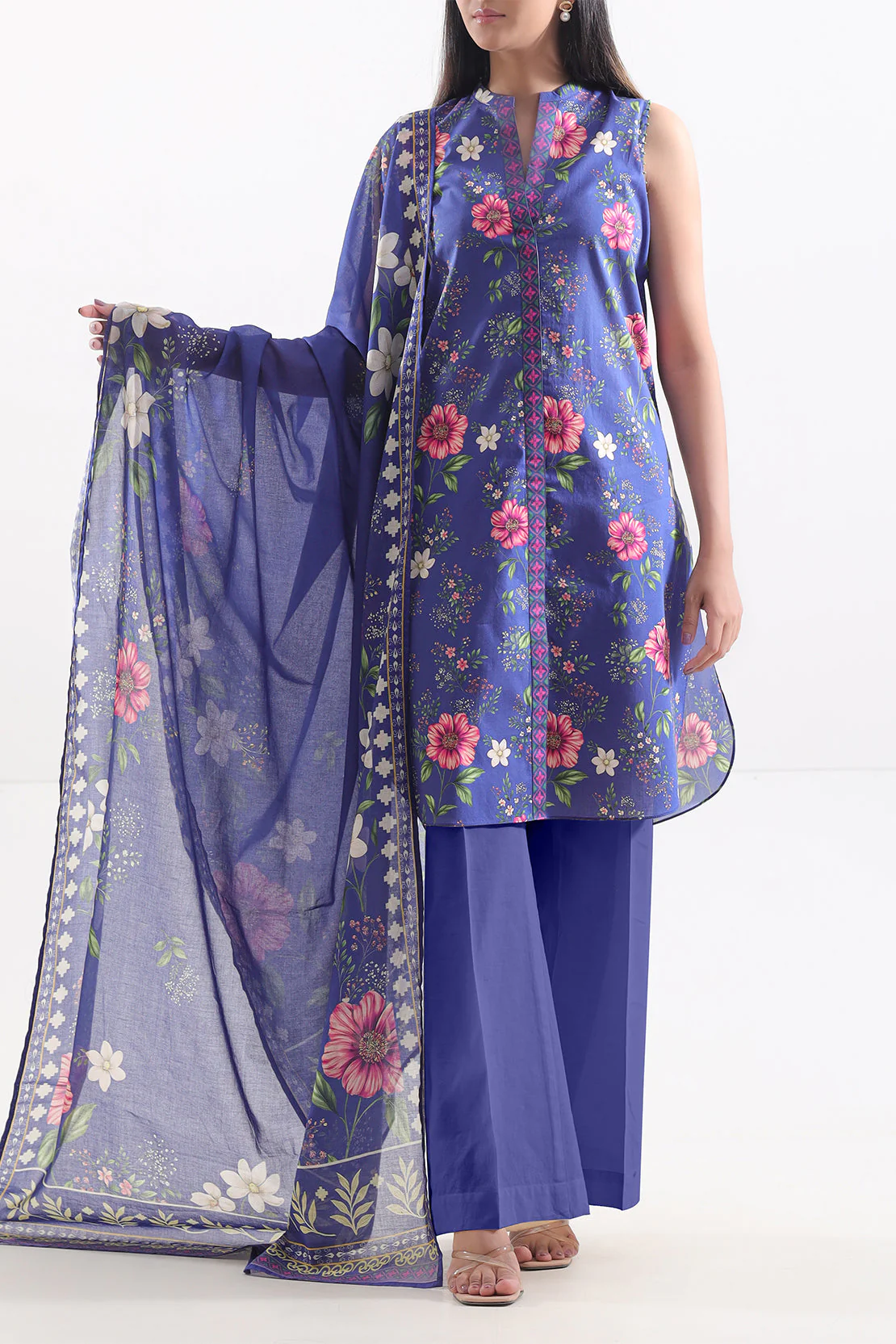 Unstitched Printed Lawn 3 Piece