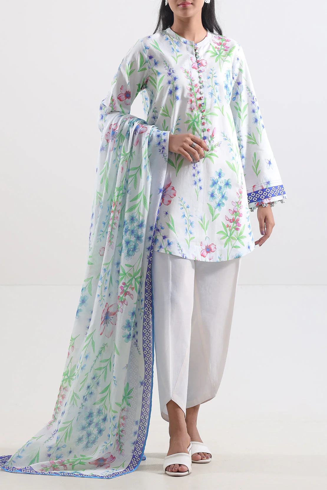 Unstitched Printed Lawn 3 Piece