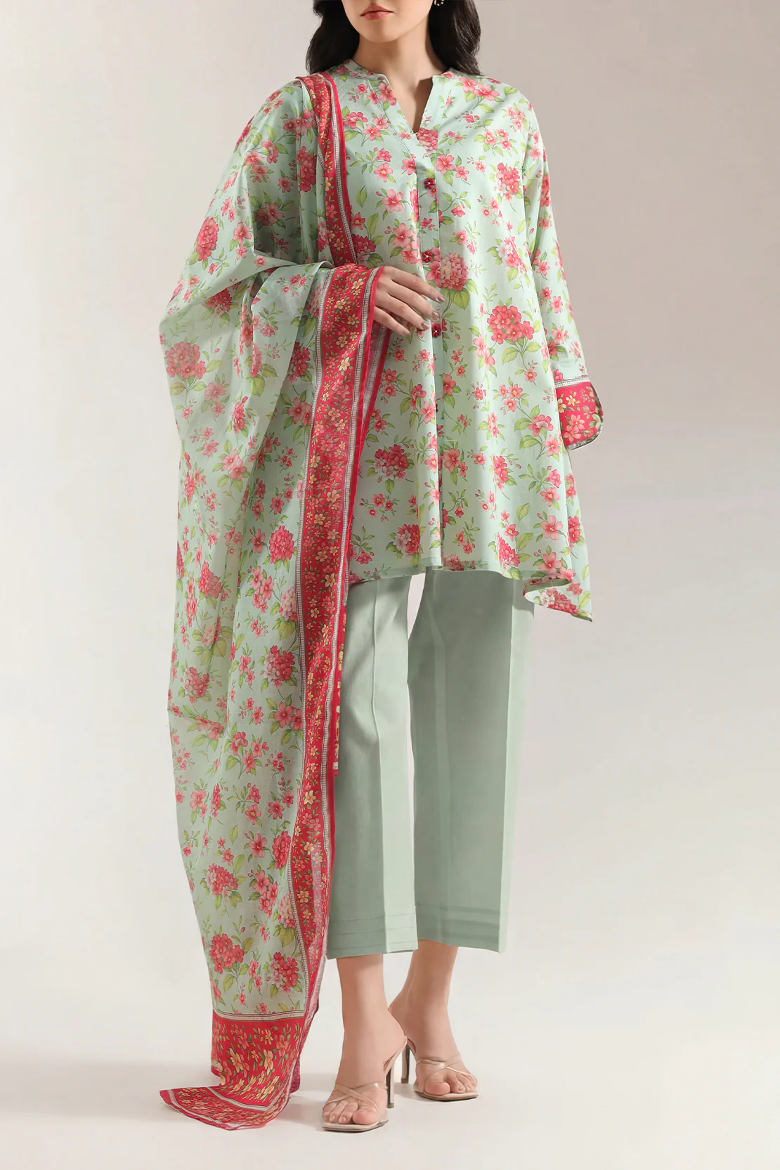 Unstitched Printed Lawn 3 Piece