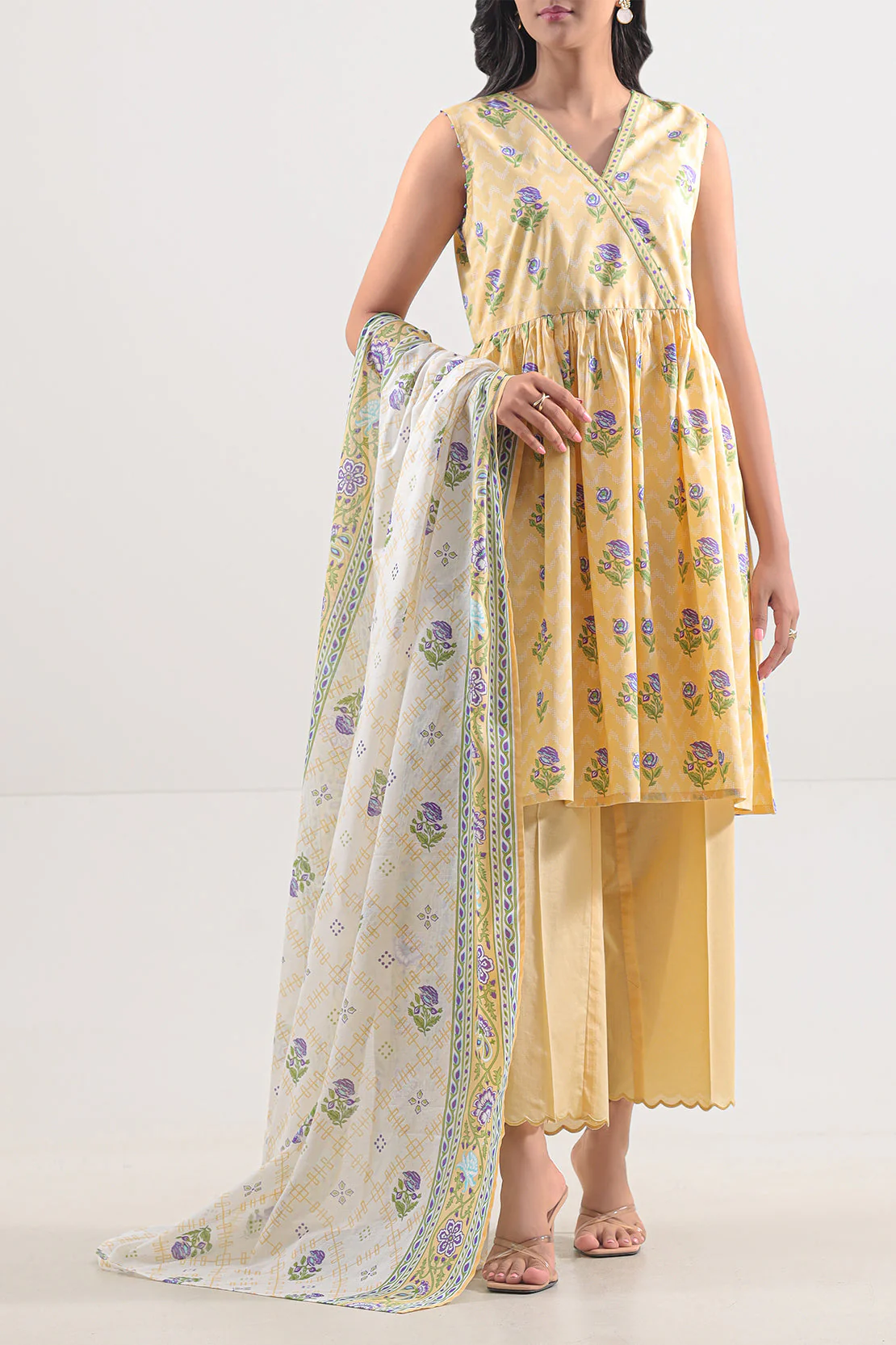 Unstitched Printed Lawn 3 Piece
