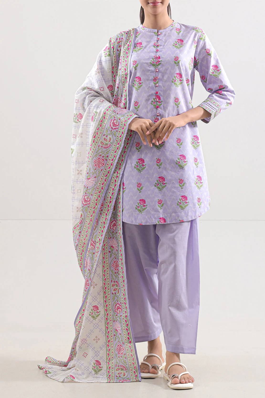 Unstitched Printed Lawn 3 Piece