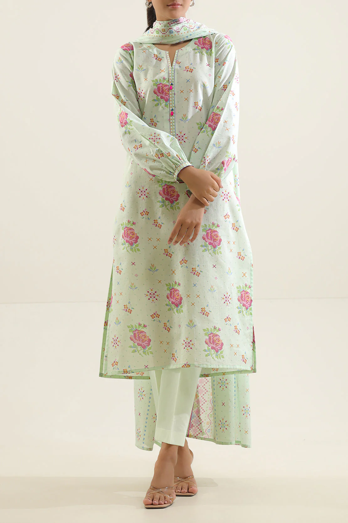Unstitched Printed Lawn 3 Piece