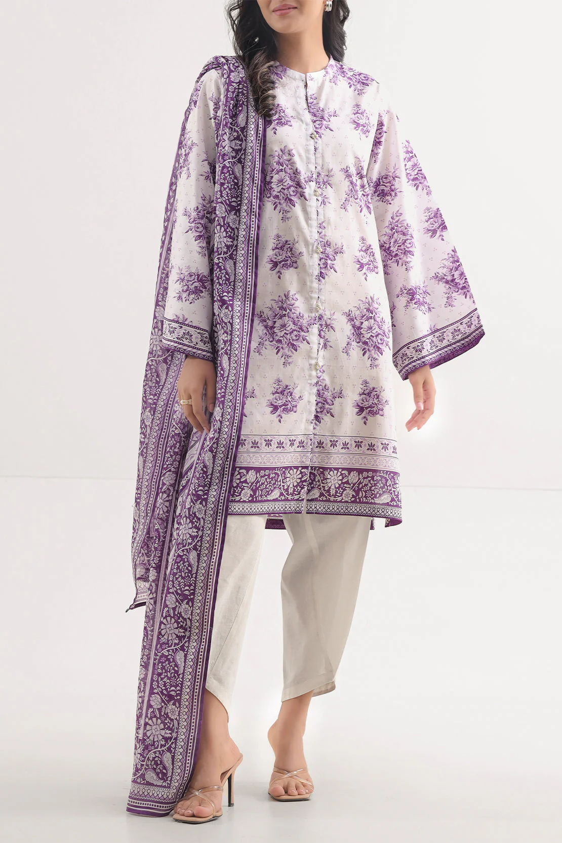 Unstitched Printed Lawn 3 Piece