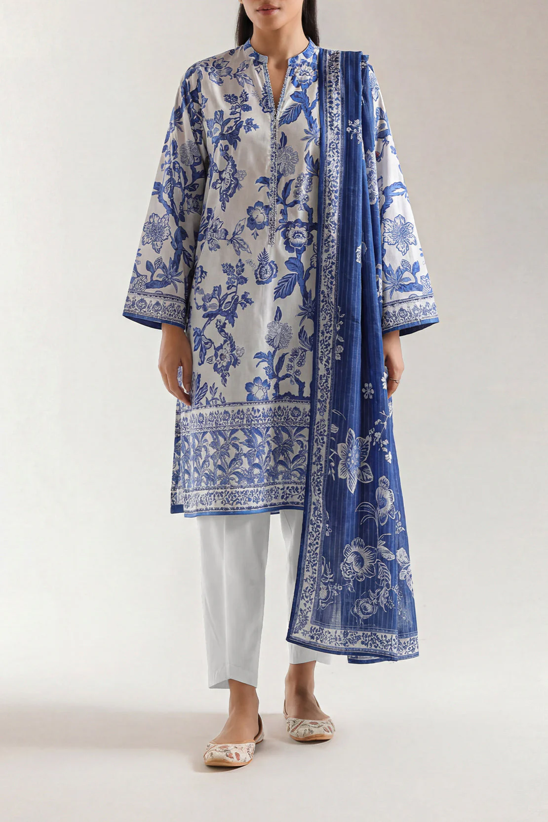 Unstitched Printed Lawn 3 Piece