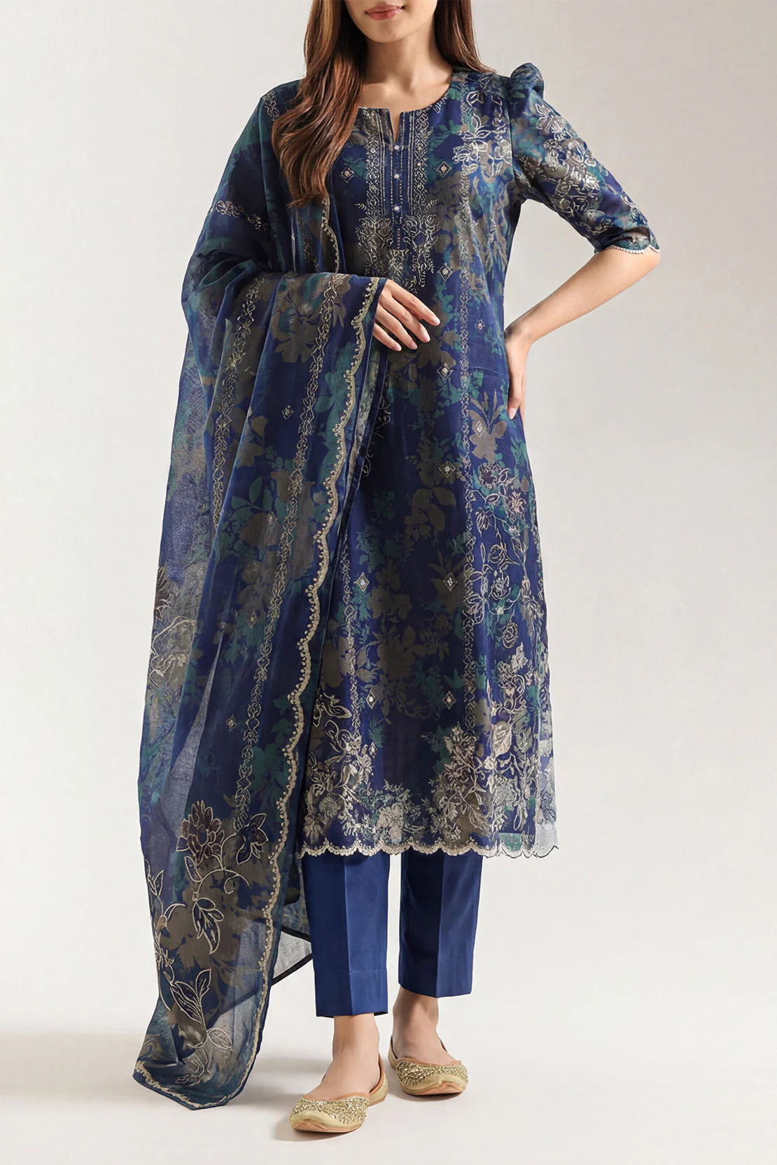 Unstitched Printed Lawn 3 Piece
