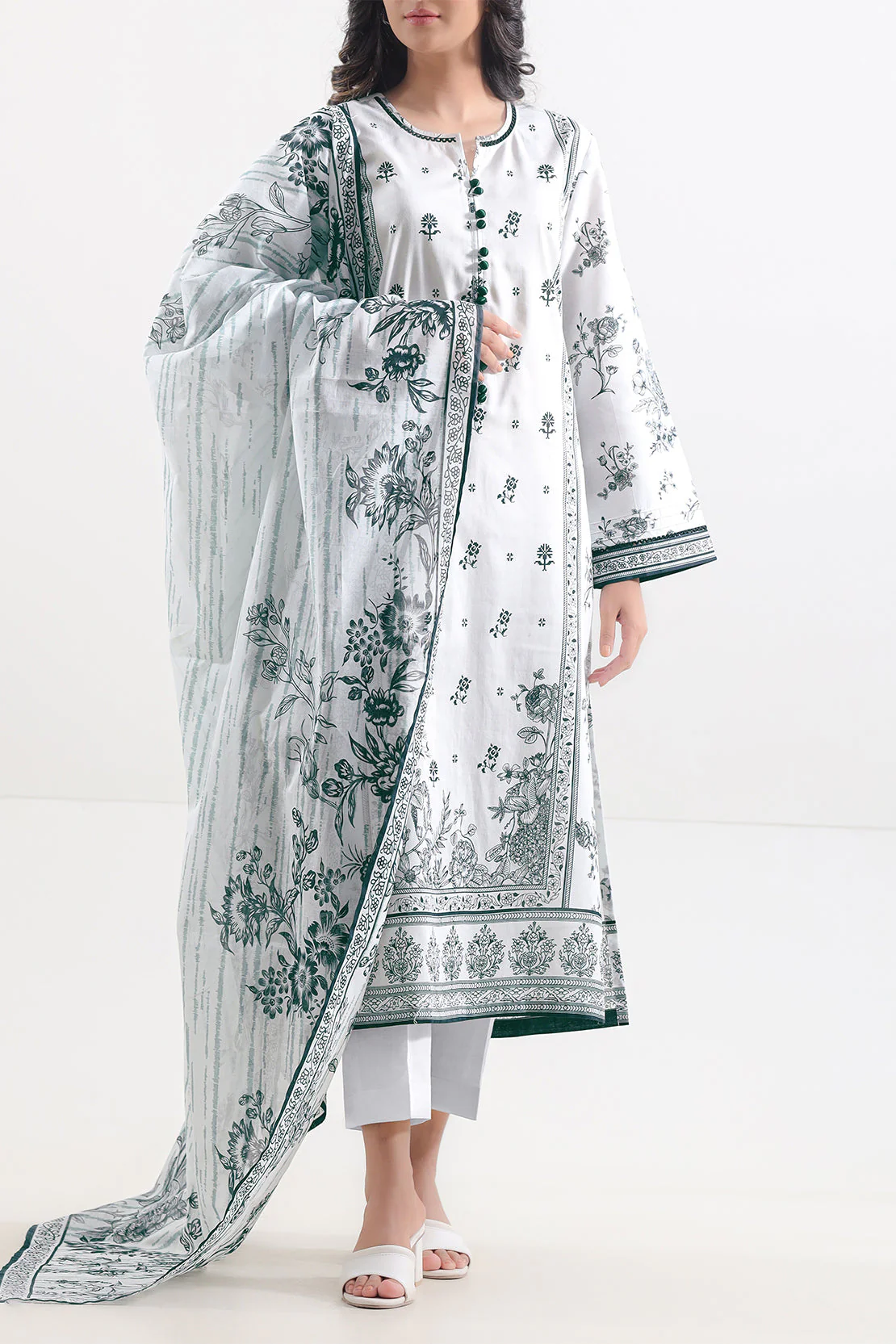Unstitched Printed Lawn 3 Piece