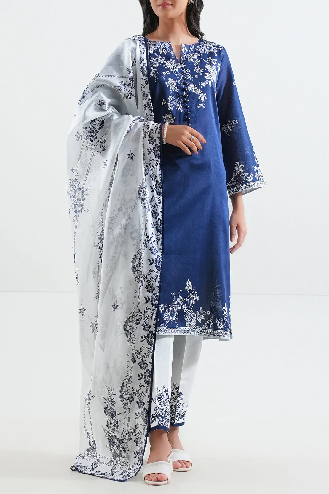Unstitched Printed Lawn 3 Piece