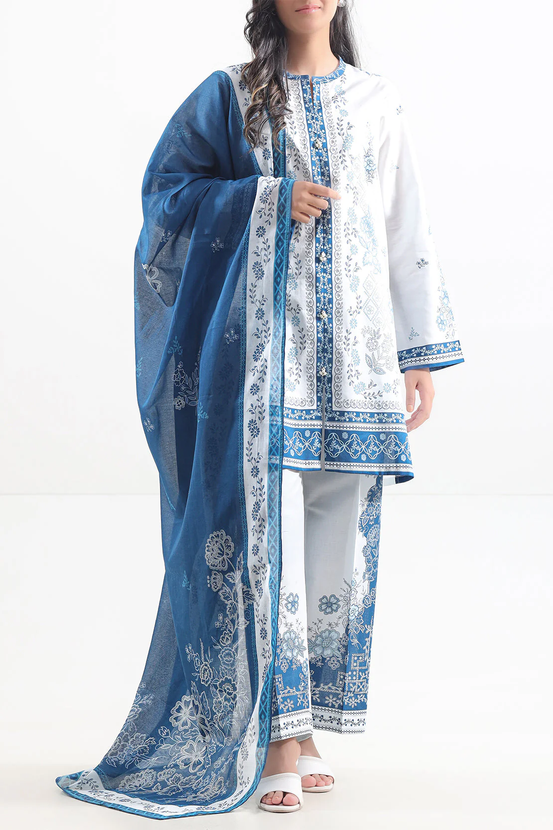 Unstitched Printed Lawn 3 Piece