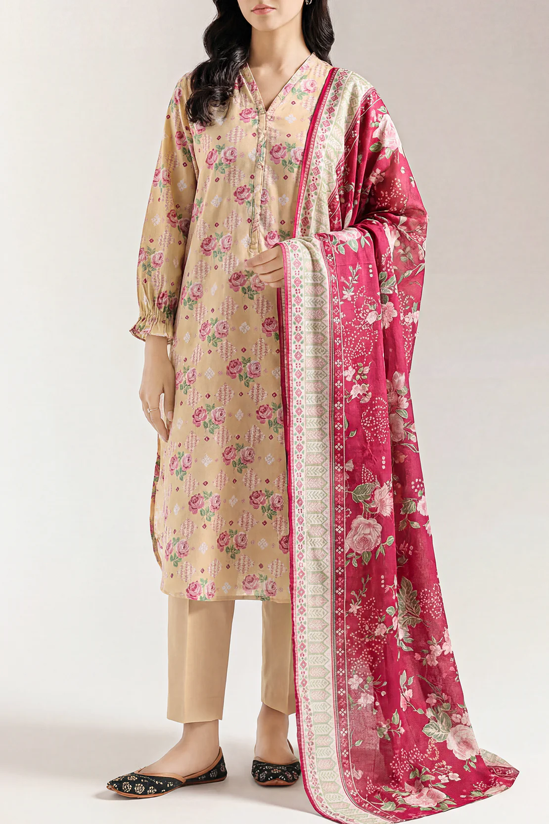 Unstitched Printed Lawn 3 Piece