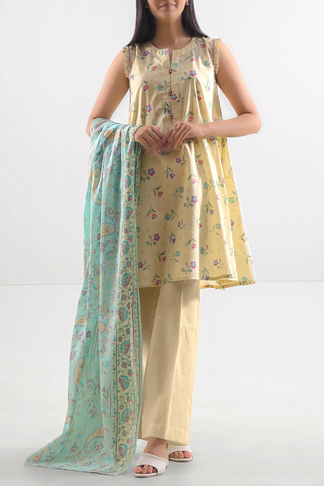 Unstitched Printed Lawn 3 Piece