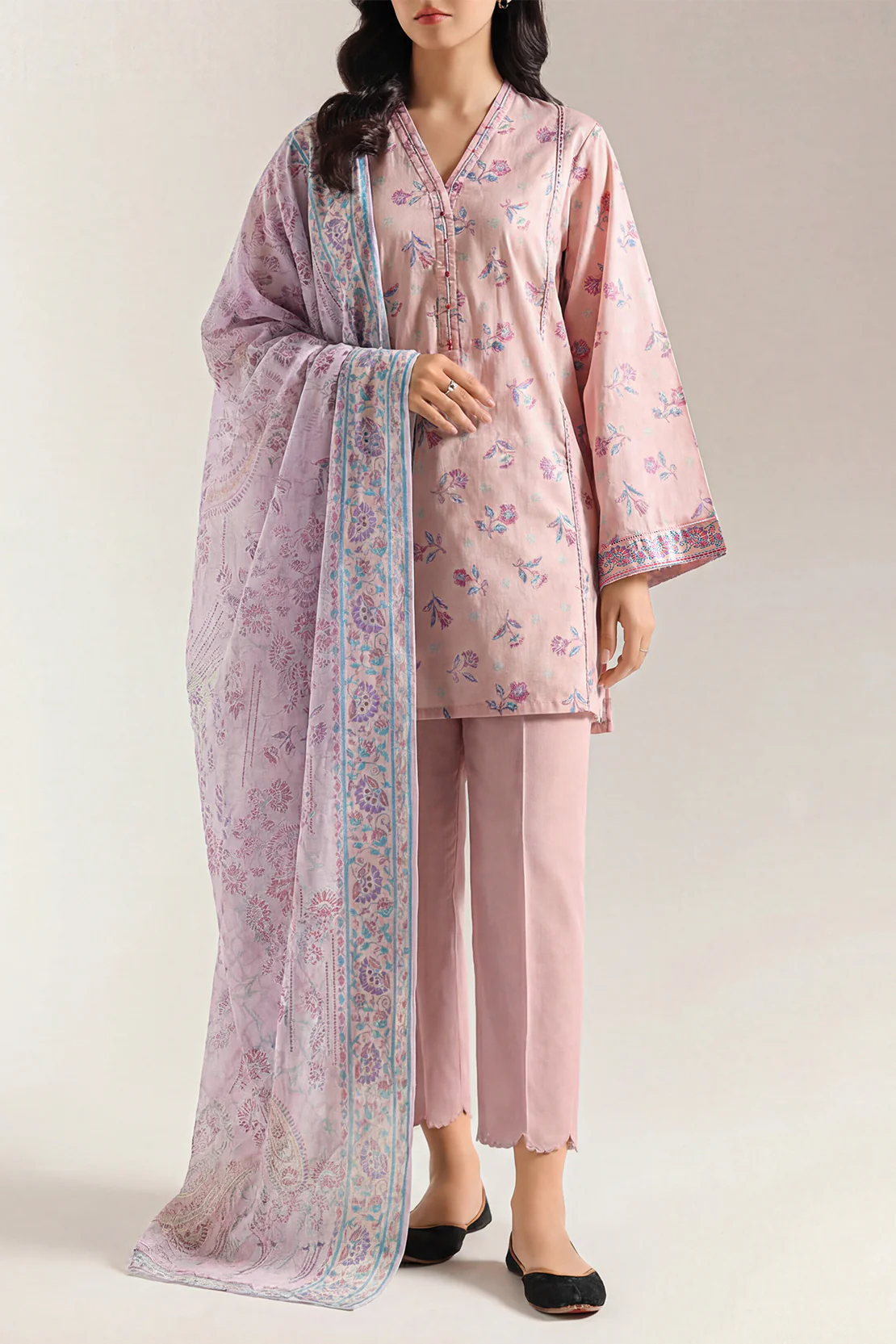 Unstitched Printed Lawn 3 Piece