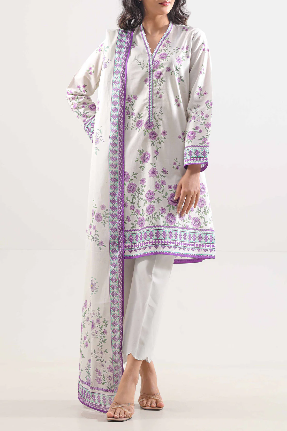 Unstitched Printed Lawn 3 Piece - Image 5