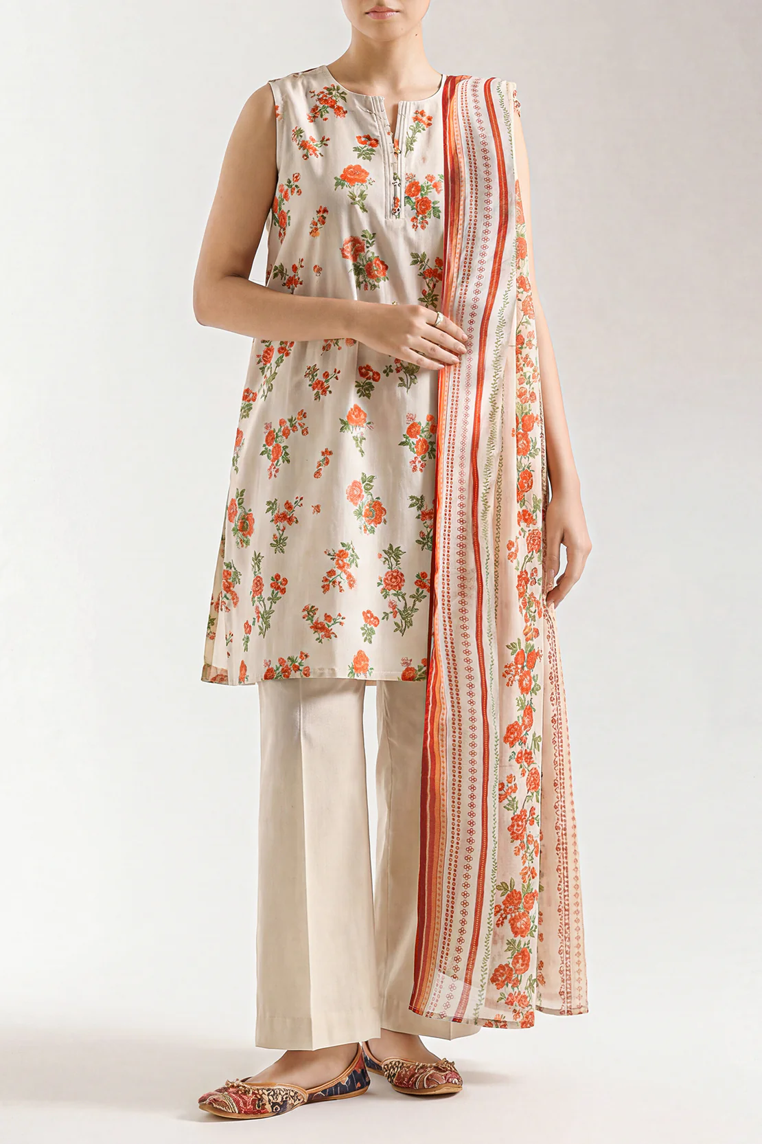 Unstitched Printed Lawn 3 Piece