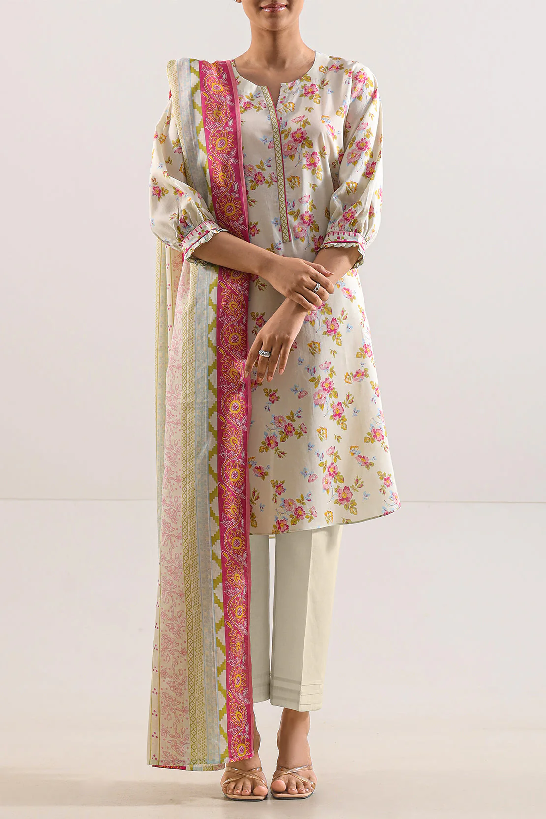 Unstitched Printed Lawn 3 Piece