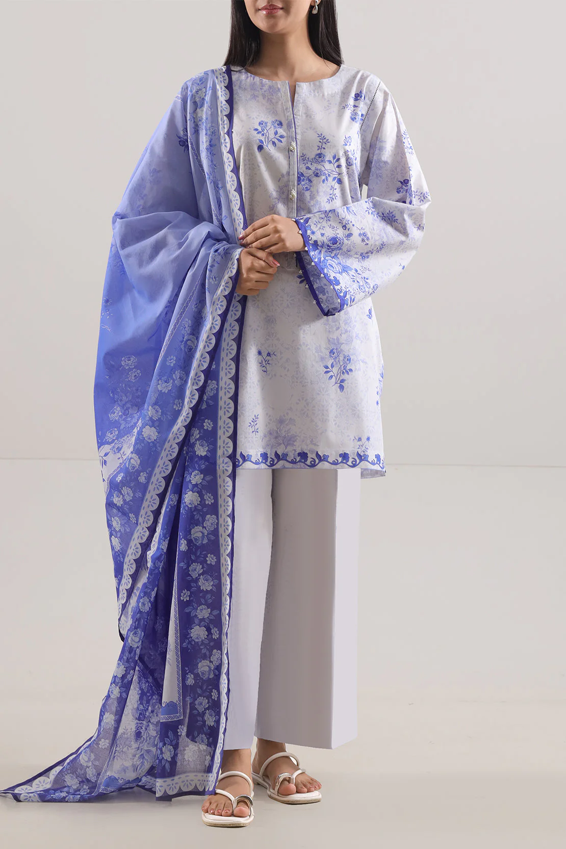 Unstitched Printed Lawn 3 Piece