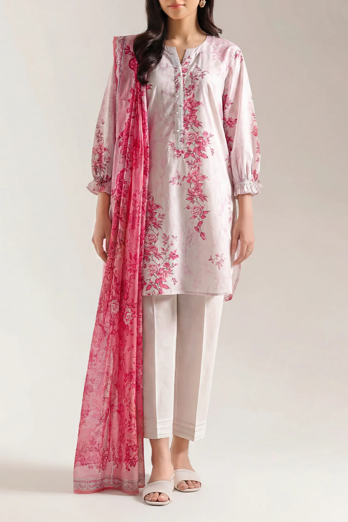 Unstitched Printed Lawn 3 Piece