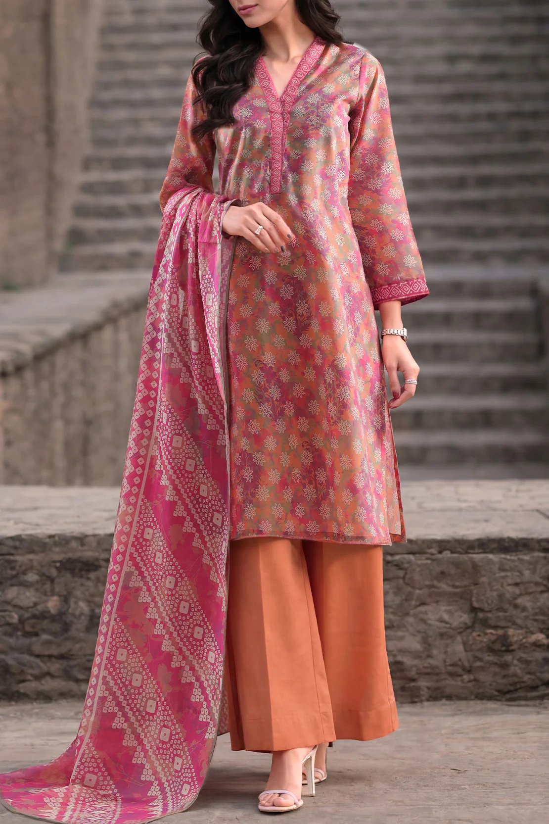 Unstitched Printed Lawn 3 Piece