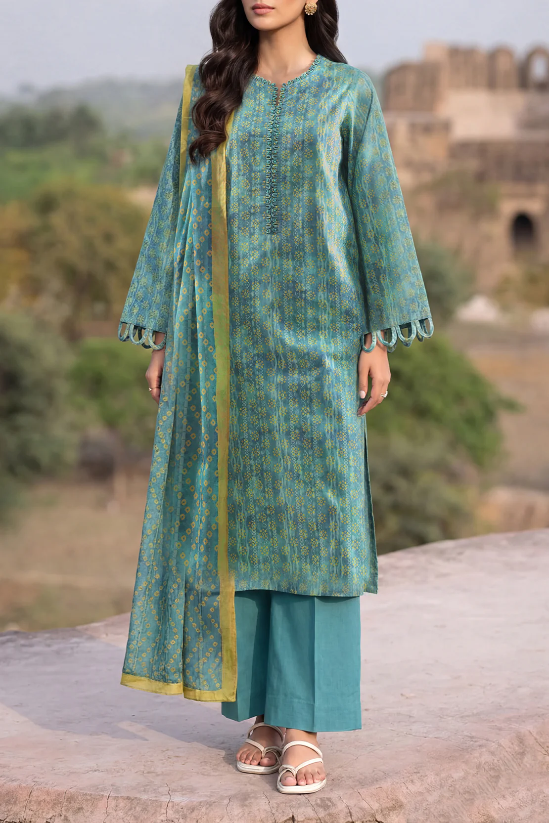 Unstitched Printed Lawn 3 Piece