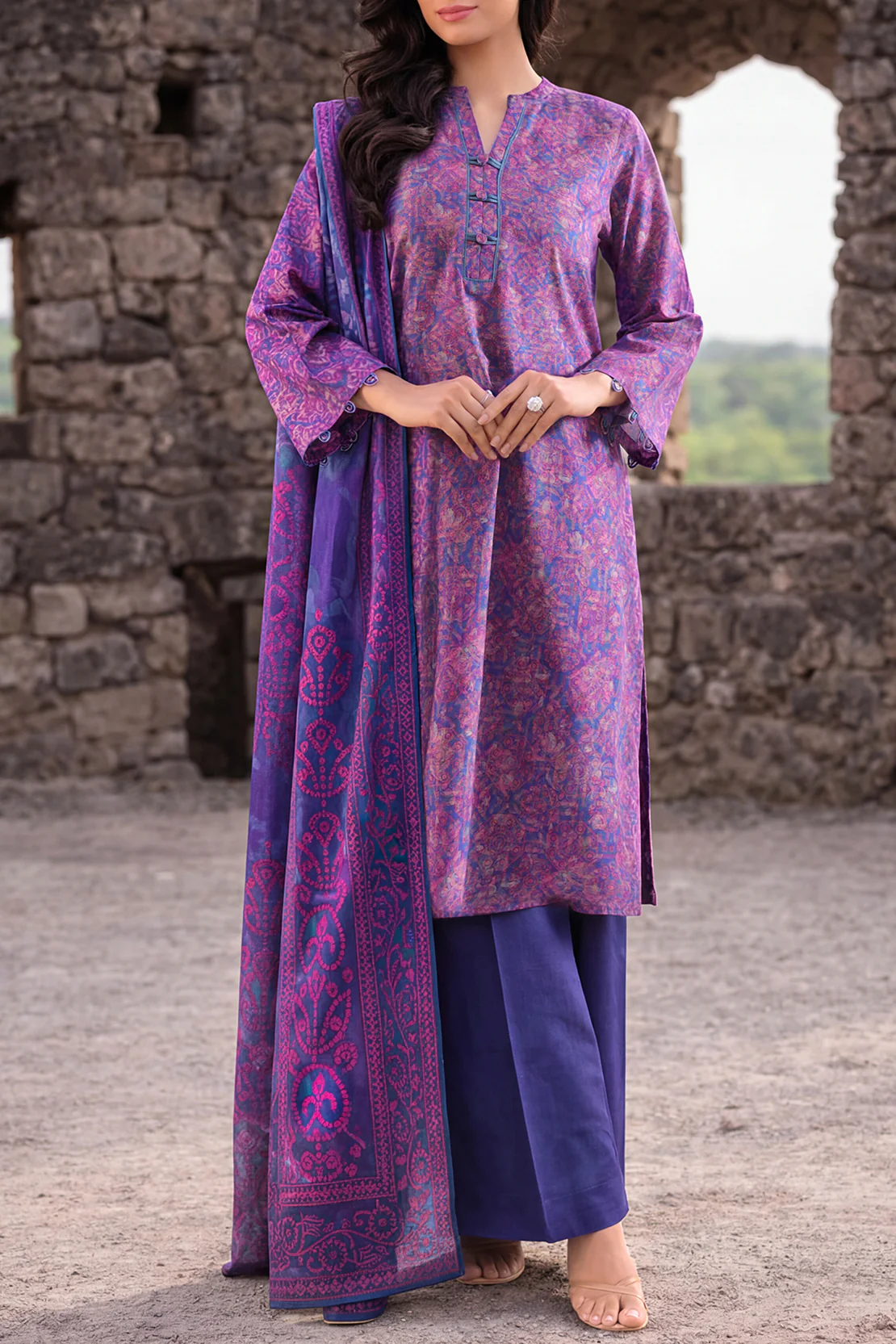 Unstitched Printed Lawn 3 Piece