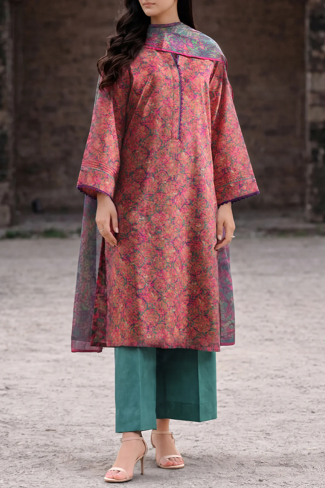 Unstitched Printed Lawn 3 Piece