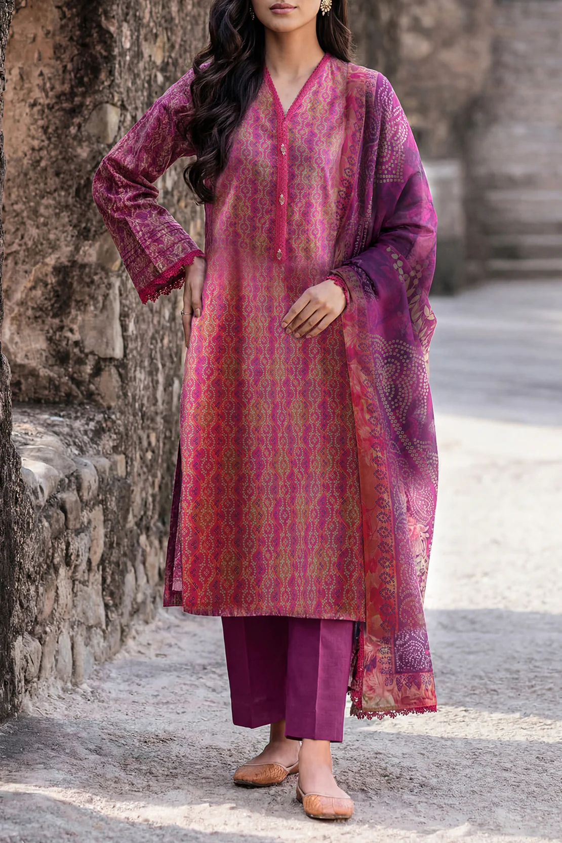 Unstitched Printed Lawn 3 Piece