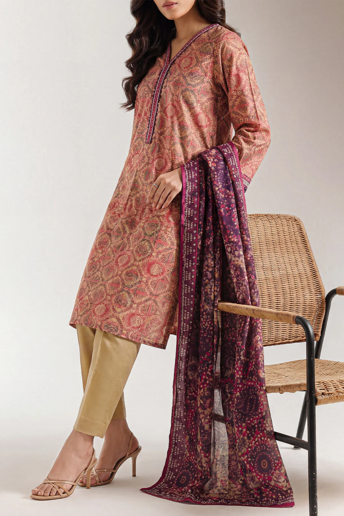Unstitched Printed Lawn 3 Piece