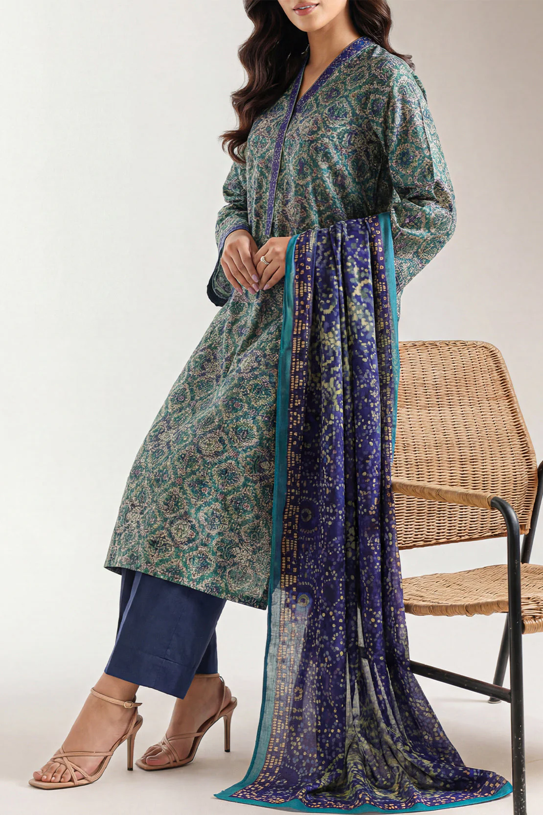Unstitched Printed Lawn 3 Piece