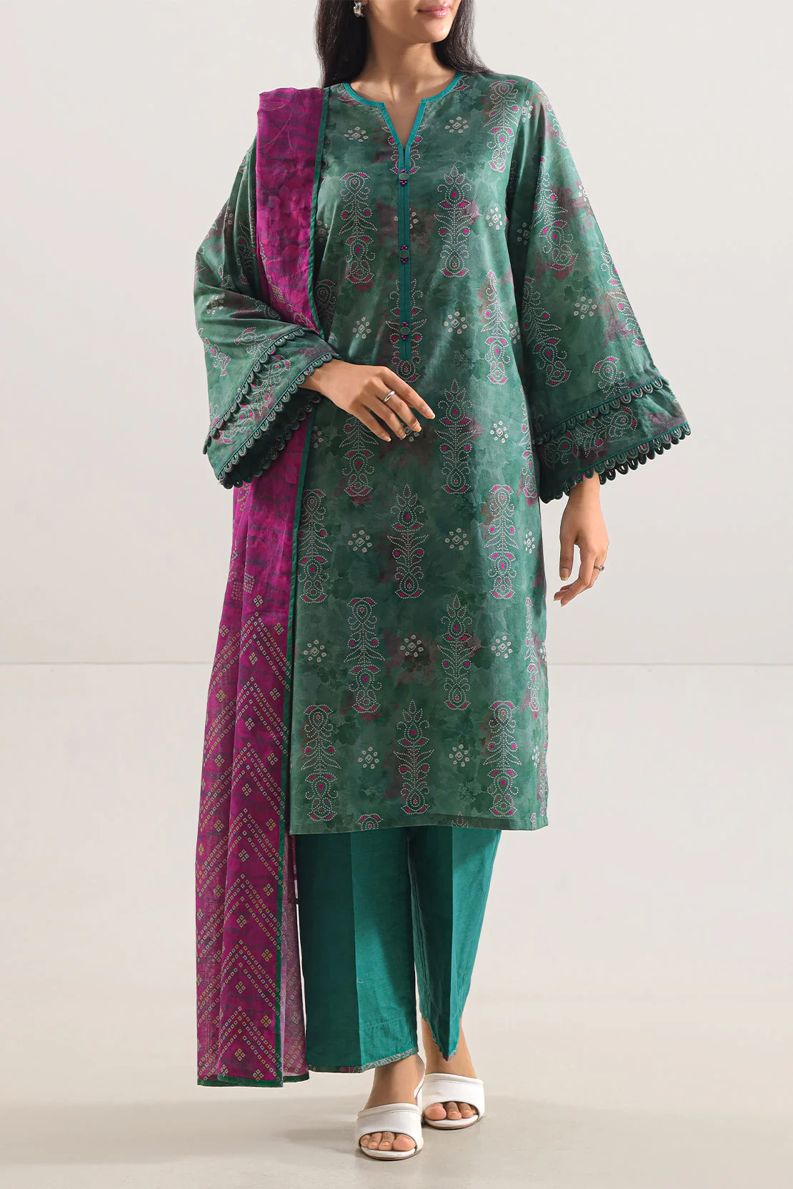 Unstitched Printed Lawn 3 Piece