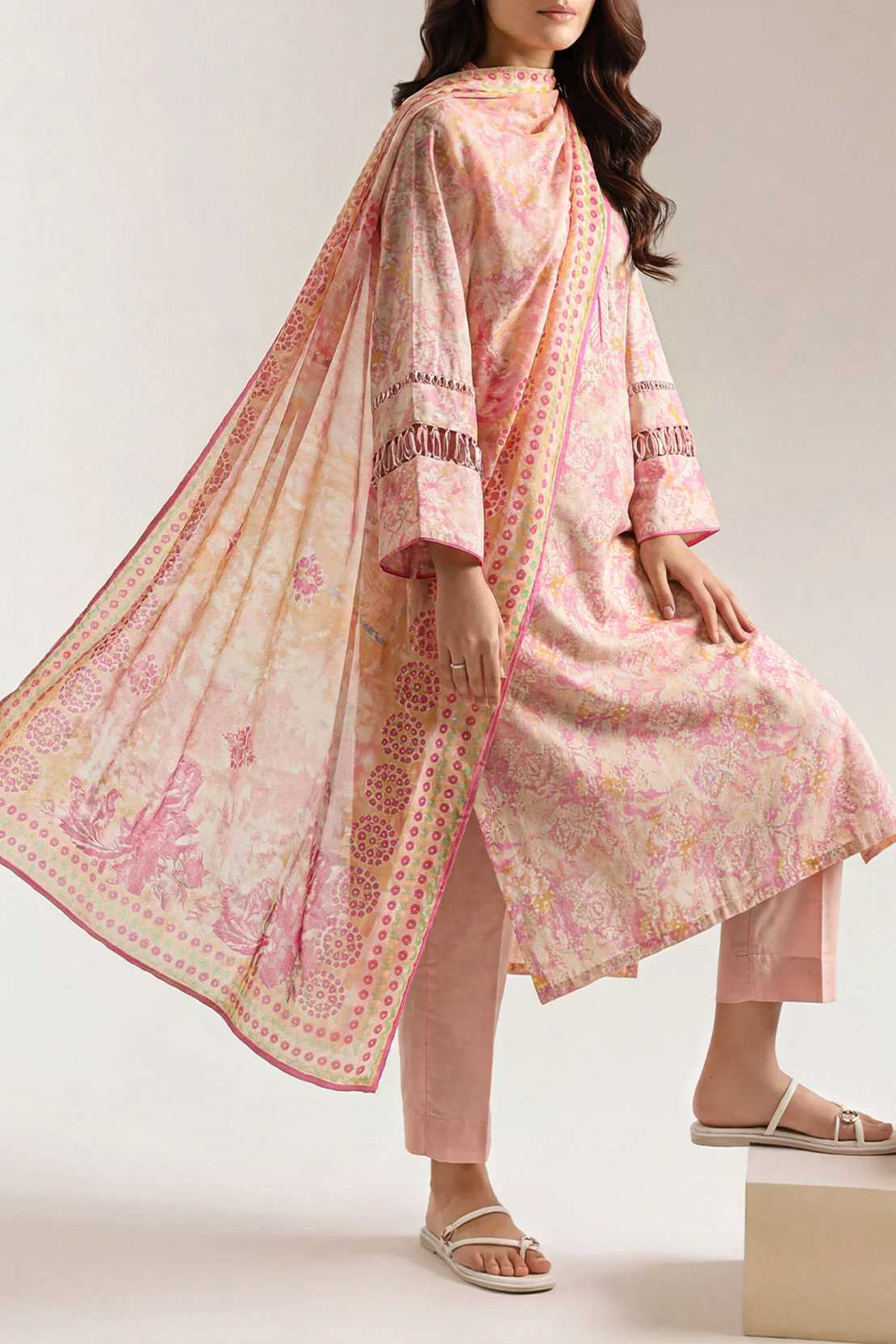 Unstitched Printed Lawn 3 Piece