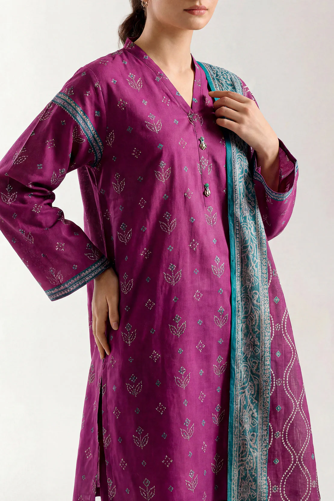 Unstitched Printed Lawn 3 Piece - Image 2
