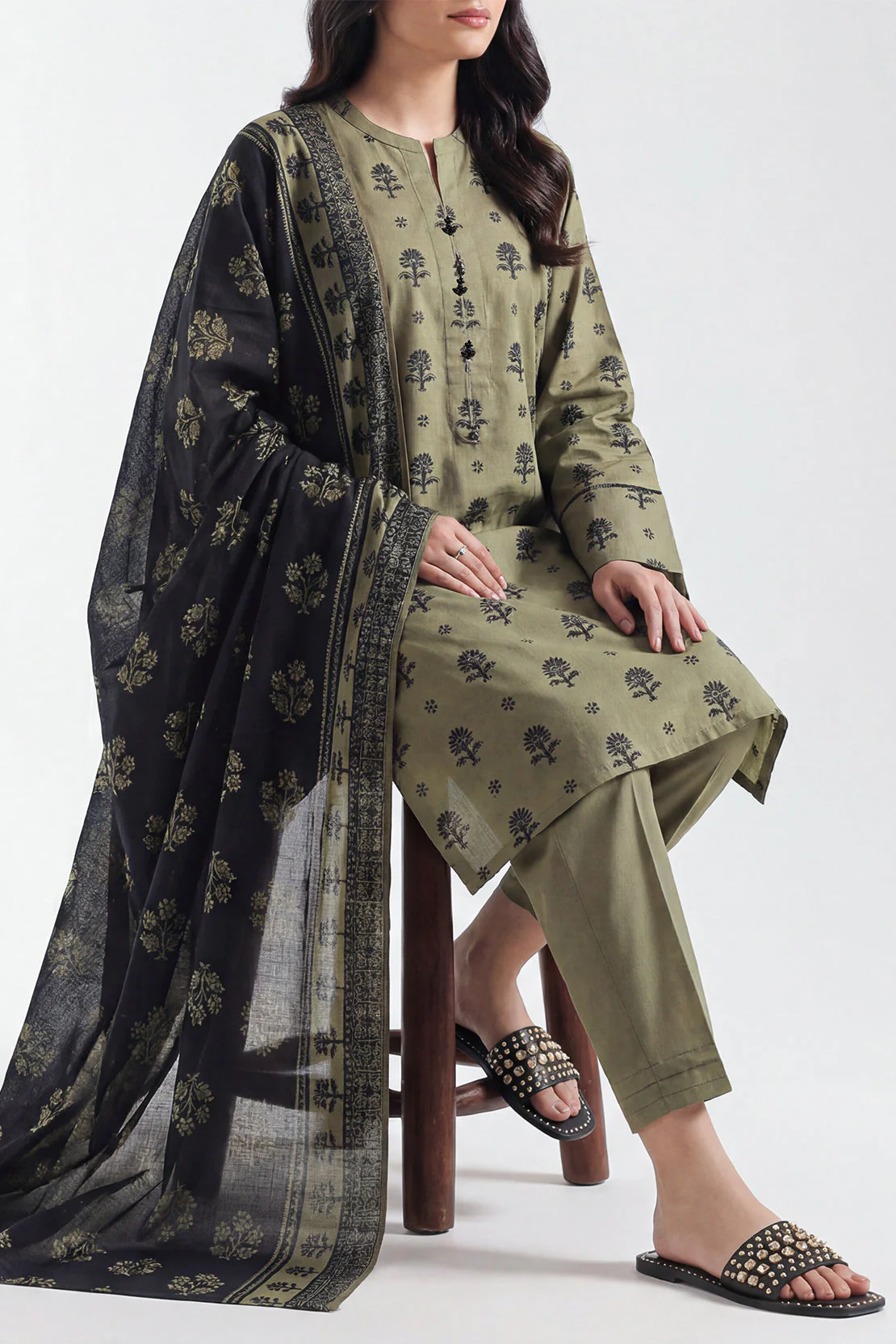 Unstitched Printed Lawn 3 Piece