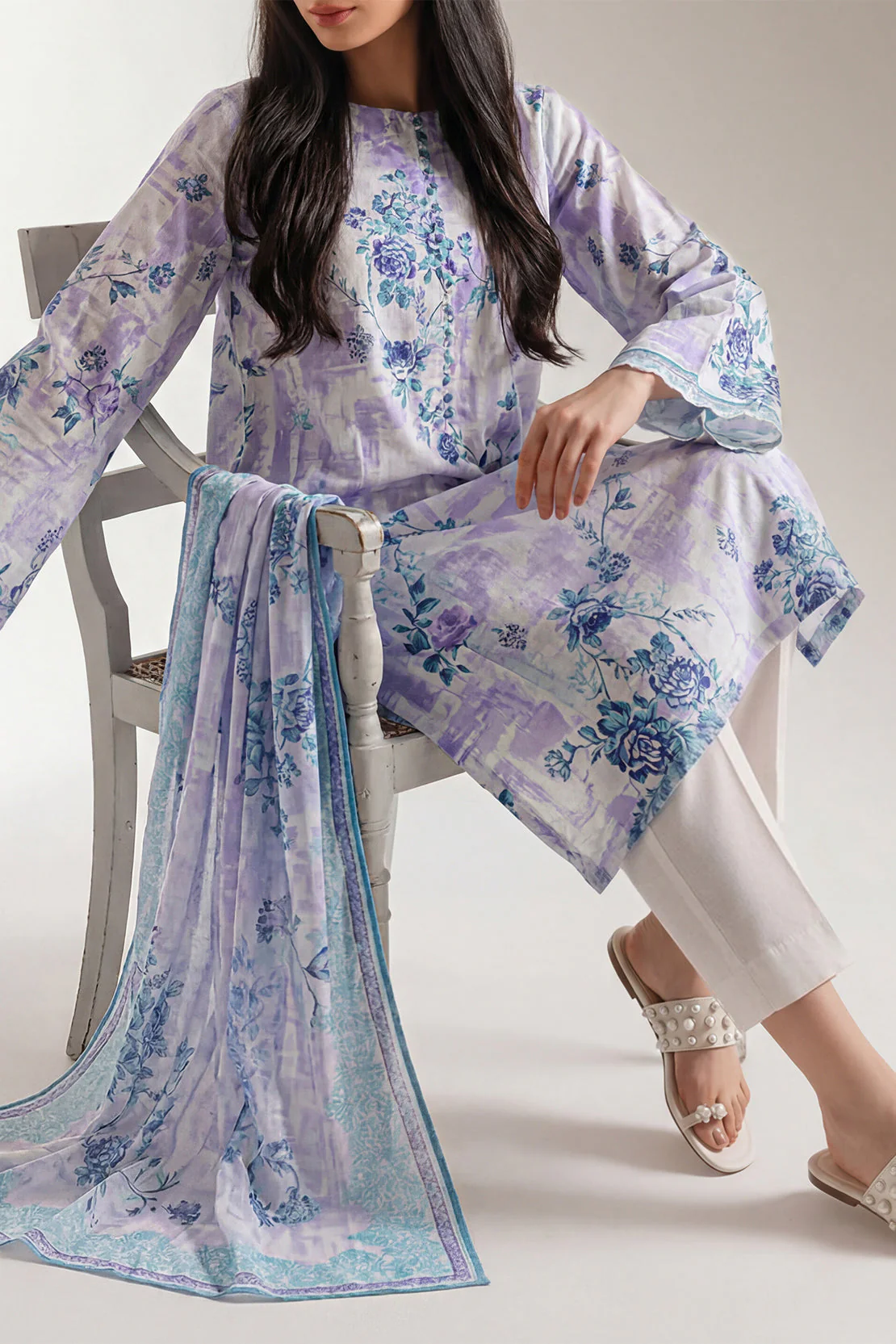 Unstitched Printed Lawn 3 Piece