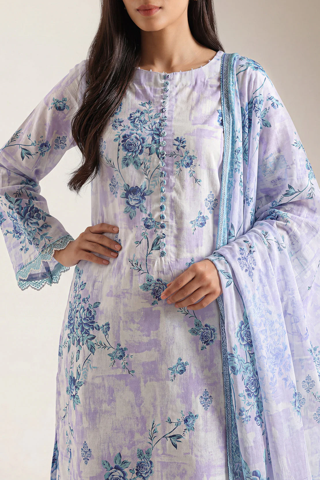 Unstitched Printed Lawn 3 Piece - Image 2