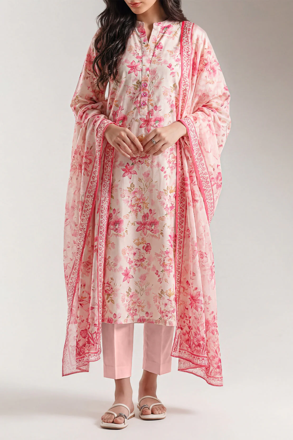 Unstitched Printed Lawn 3 Piece