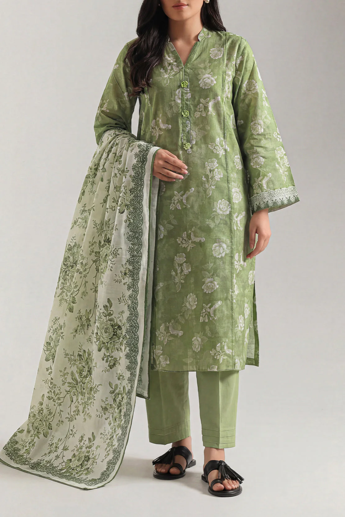 Unstitched Printed Lawn 3 Piece - Image 2