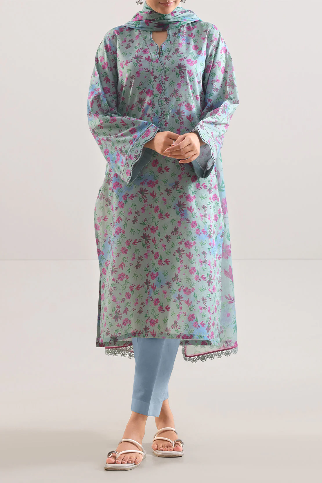 Unstitched Printed Lawn 3 Piece - Image 3