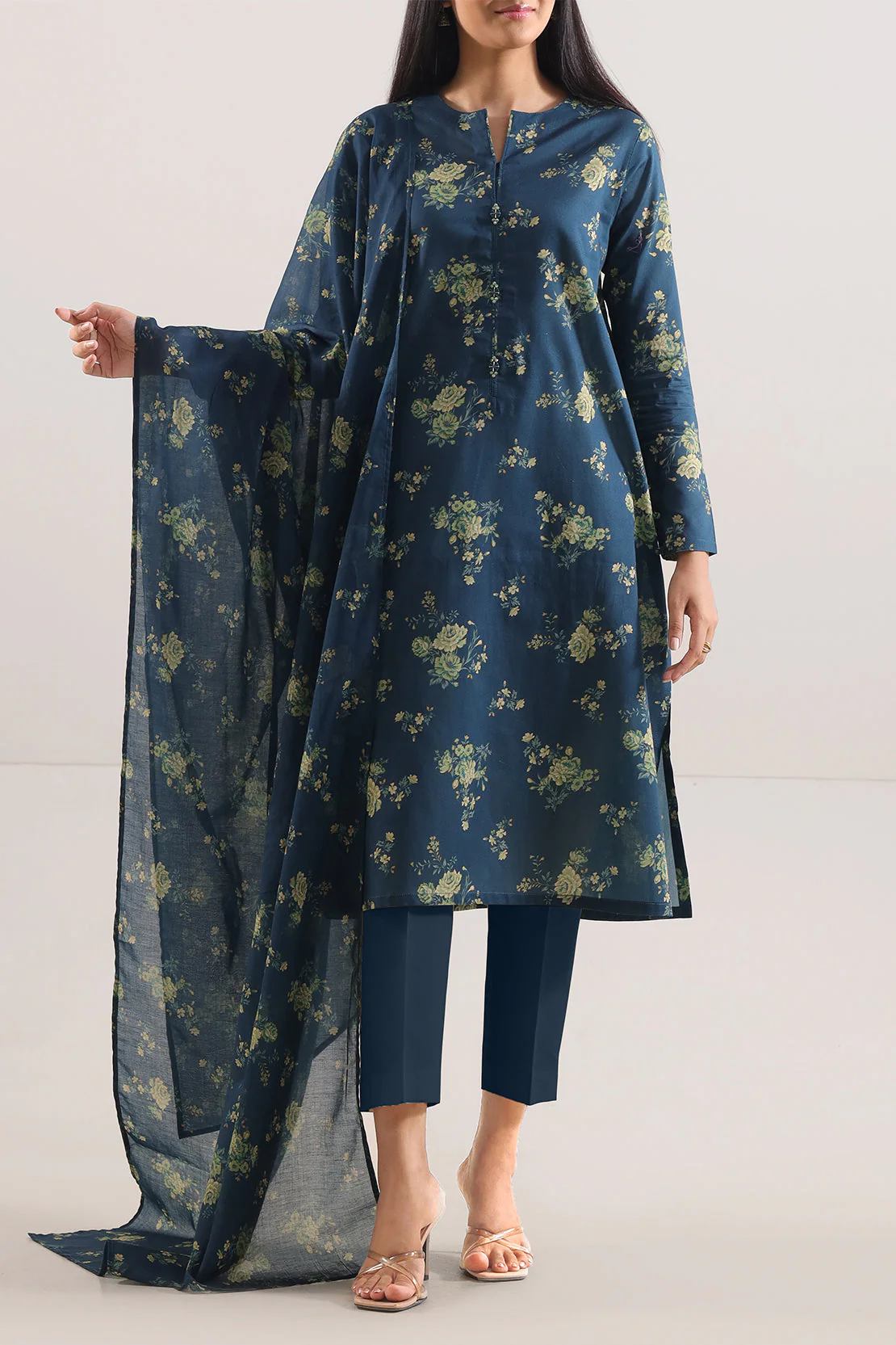 Unstitched Printed Lawn 3 Piece