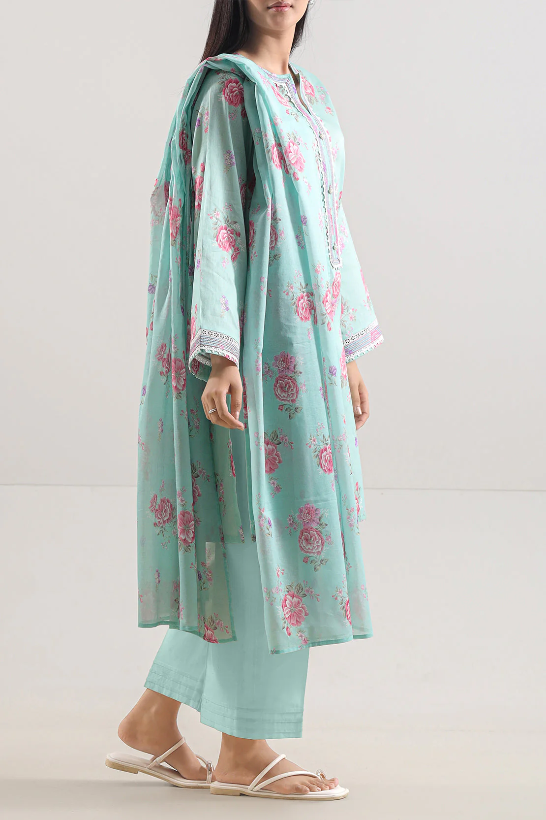 Unstitched Printed Lawn 3 Piece - Image 2