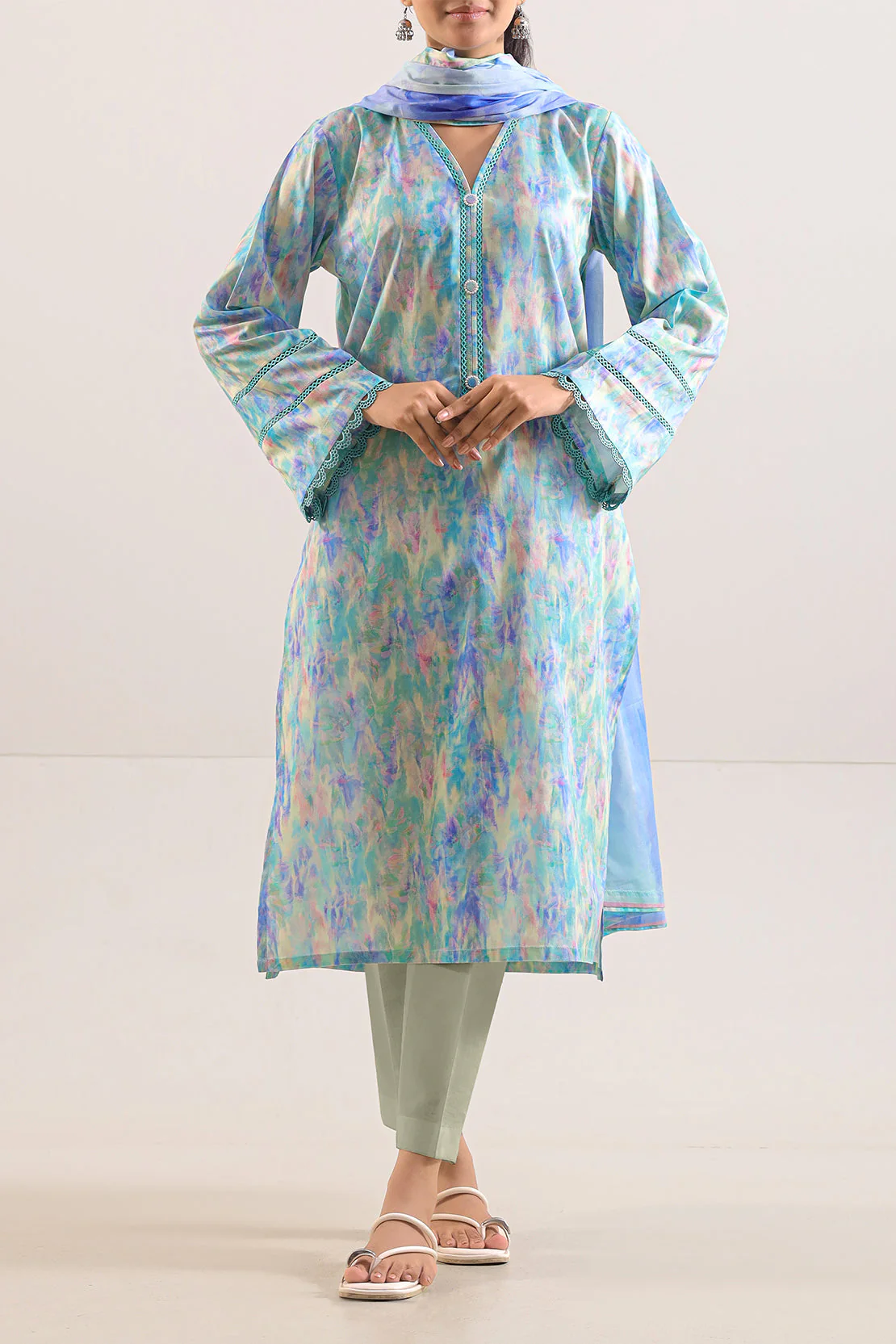 Unstitched Printed Lawn 3 Piece - Image 2