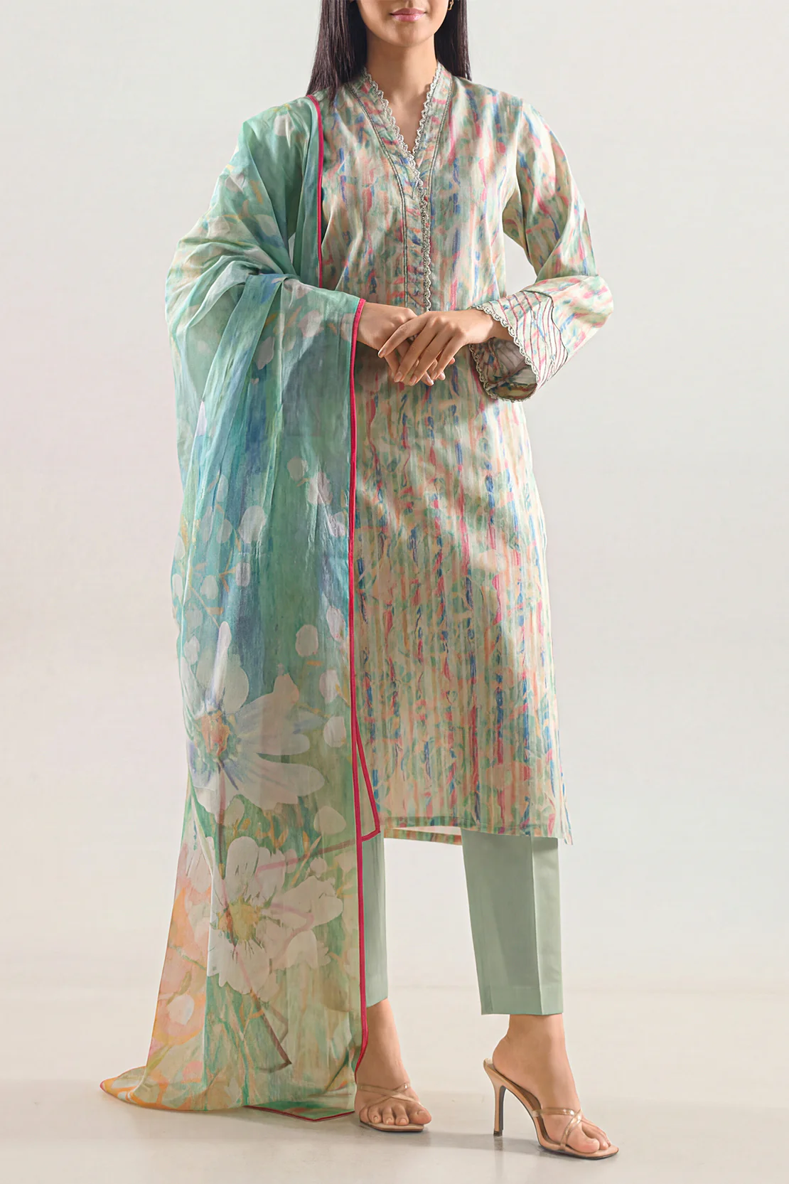 Unstitched Printed Lawn 3 Piece